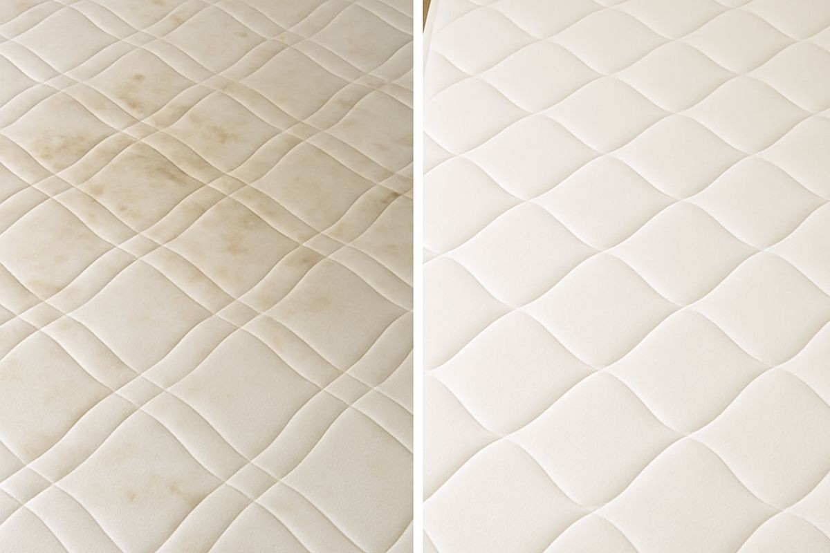 Nettoyage matelas à domicile à Évry (Essonne) – Avant/Après détachage et désinfection par Captain Cleaner